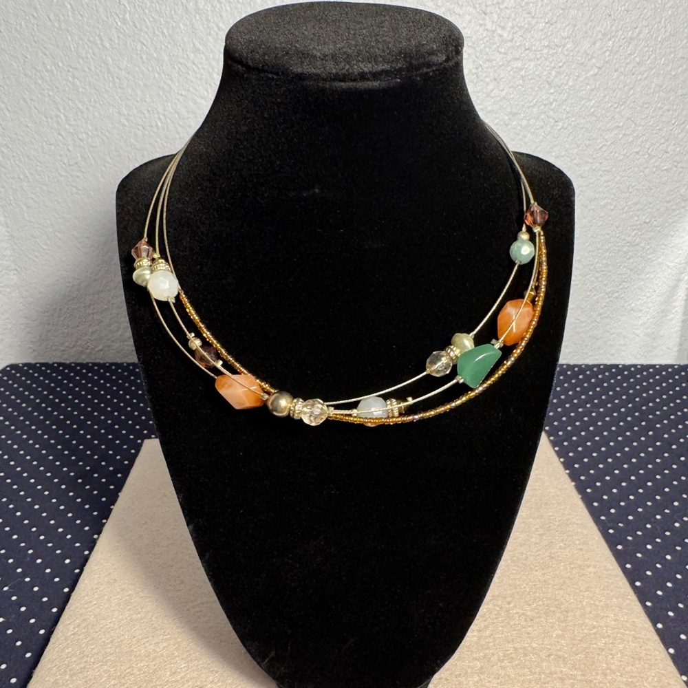 Women’s Multi-Color Beaded Wire Necklace
